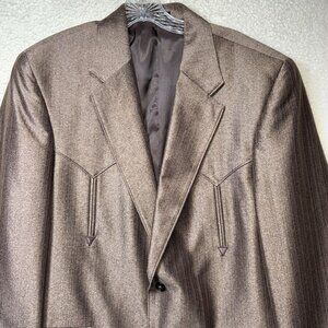 Vintage Circle S Mens Western Blazer Sports Jacket Sz 44L 2 Button Retro USA
